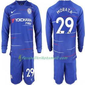 Fußballtrikots Chelsea Alvaro Morata 29 Kinder 2018-2019 Langarm Heimtrikotsatz kaufen